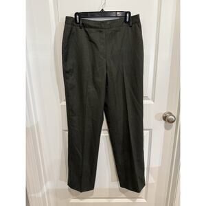 David N Wool Dress Pants Women's Size 10 Olive Green Lined Trousers Career